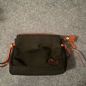 Dooney & Bourke Black and Brown Nylon Wristlet Zip Pouch